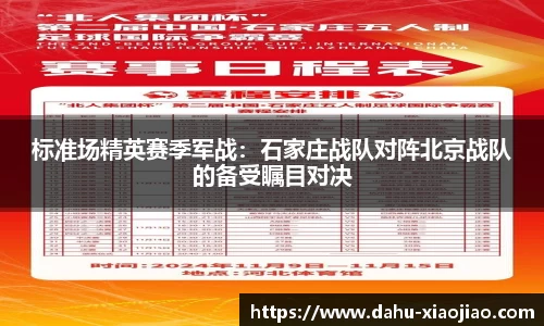 标准场精英赛季军战：石家庄战队对阵北京战队的备受瞩目对决