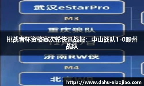 挑战者杯资格赛次轮快讯战报：中山战队1-0赣州战队