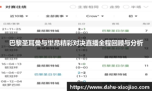 巴黎圣耳曼与里昂精彩对决直播全程回顾与分析